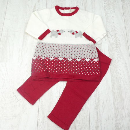 Vestido e leggins em malha vermelho