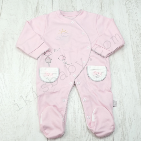 Babygrow de algodão rosa