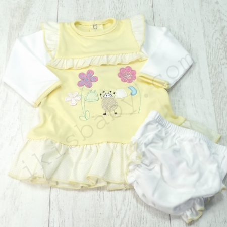 Vestido para bebé amarelo