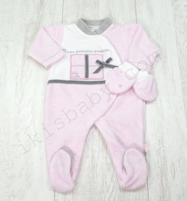 Babygrow de Veludo com Luvas