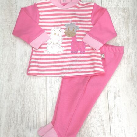 Conjunto Algodão Girafa Rosa
