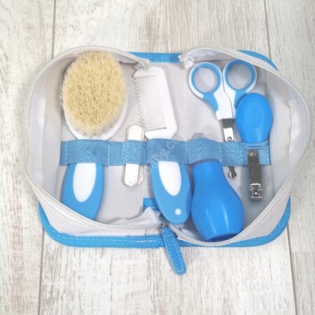bolsa de cuidados e higiene azul