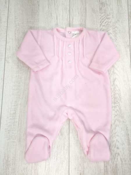 Babygrow bebé veludo rosa