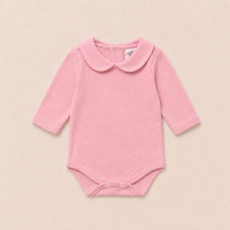 body em algodão rosa com cola peter pan