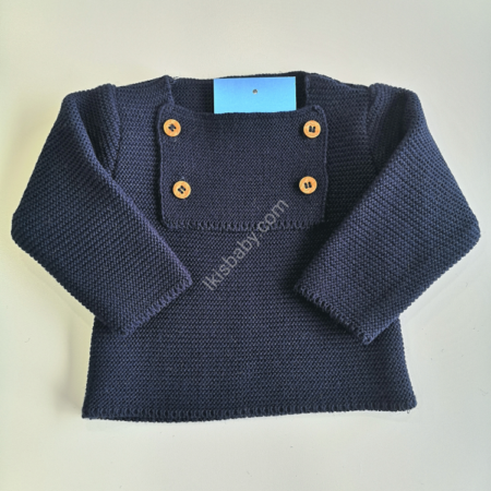 Camisola malha azul marinho
