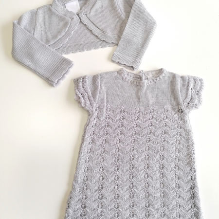 Vestido com bolero cinza