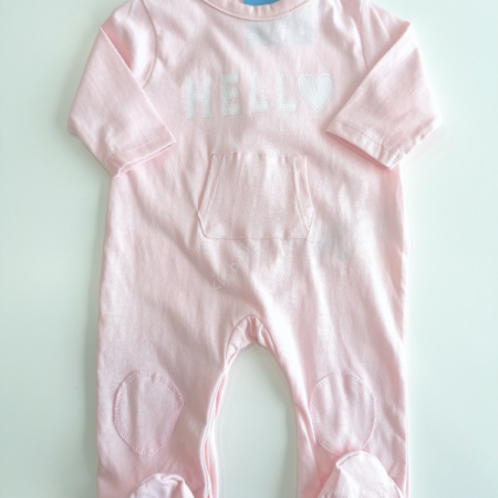 Babygrow algodão rosa estampado