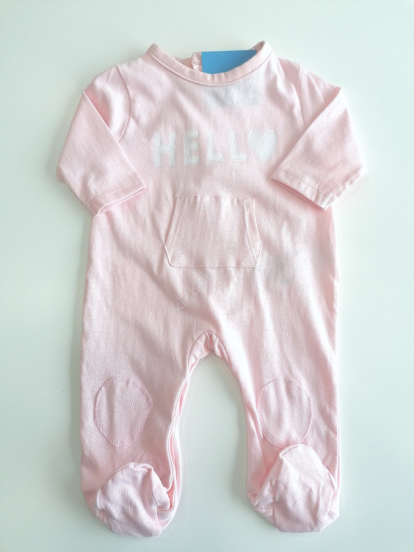 Babygrow algodão rosa estampado