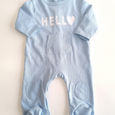 Babygrow algodão azul estampado
