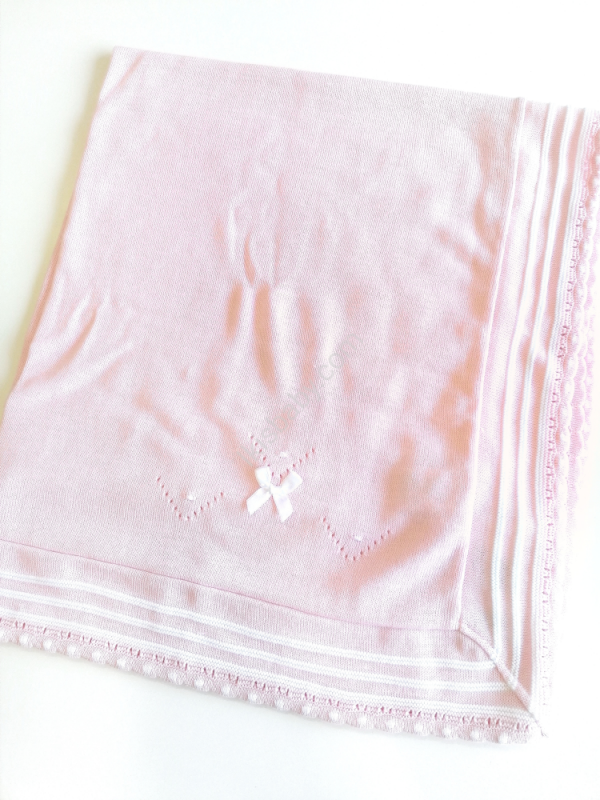 Manta malha algodão rosa