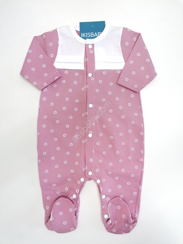 Babygrow algodão estampado rosa