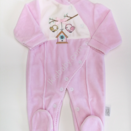 Babygrow em Veludo Rosa