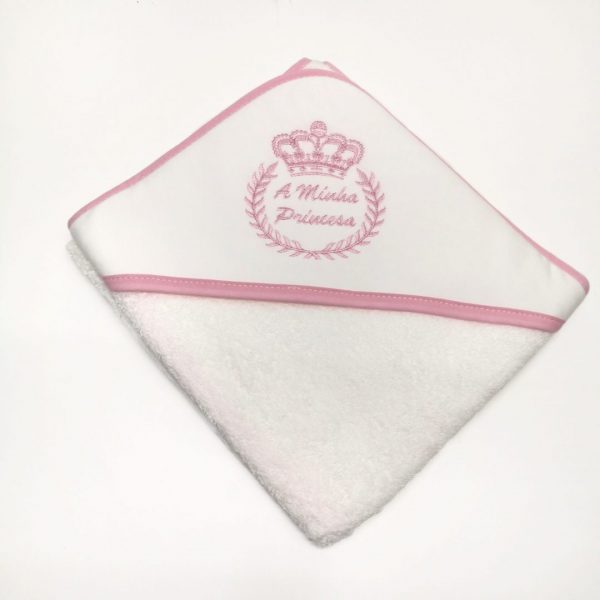 toalha de bebé rosa