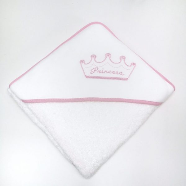 toalha de banho bebe coroa princesa